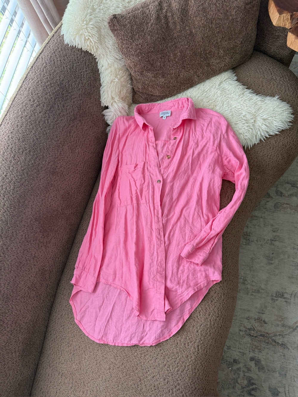 SNDYS Leo Button-Up Shirt in pink